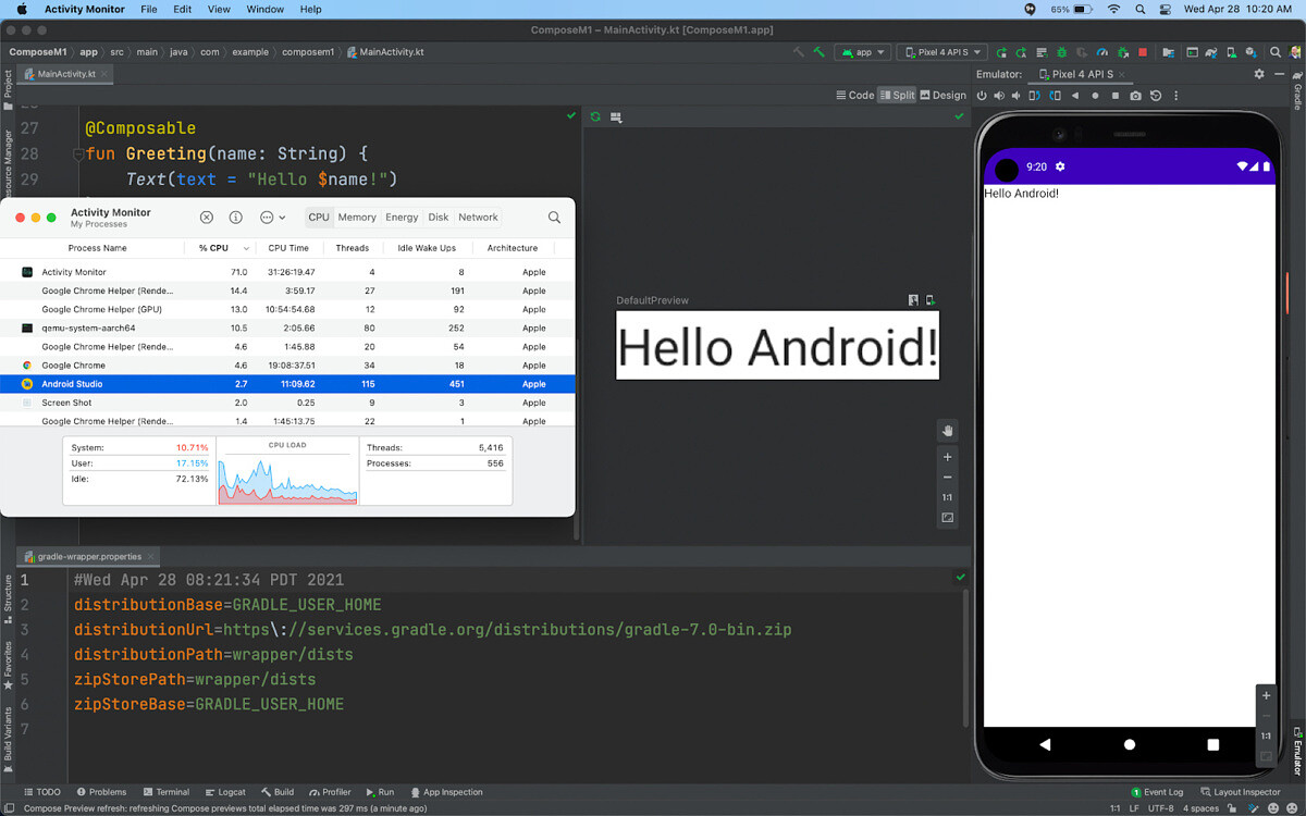 android studio launch emulator mac
